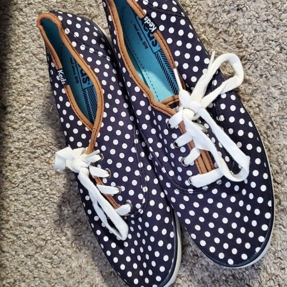 Keds Women's Navy Polka Dot Canvas Sneakers